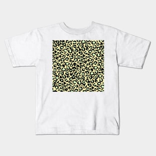 Leopard Pattern in Mint Green on Oatmeal Kids T-Shirt